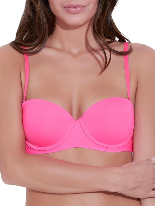 pink nylon push up bra - 11285328 - Very Small Image - 1