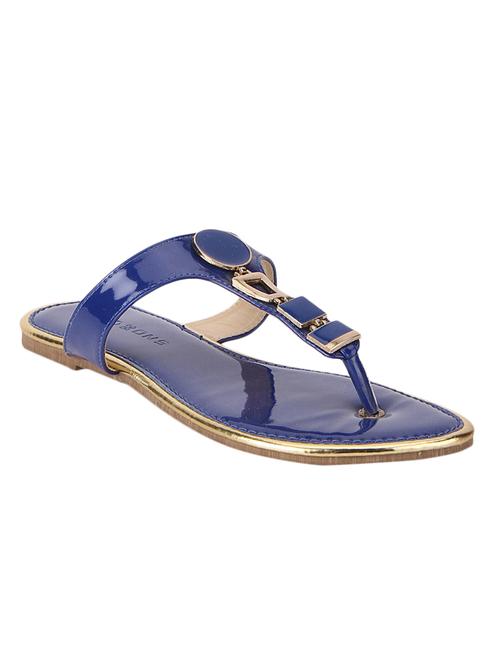 navy blue leatherette flip flop - 11286847 - Very Small Image - 1