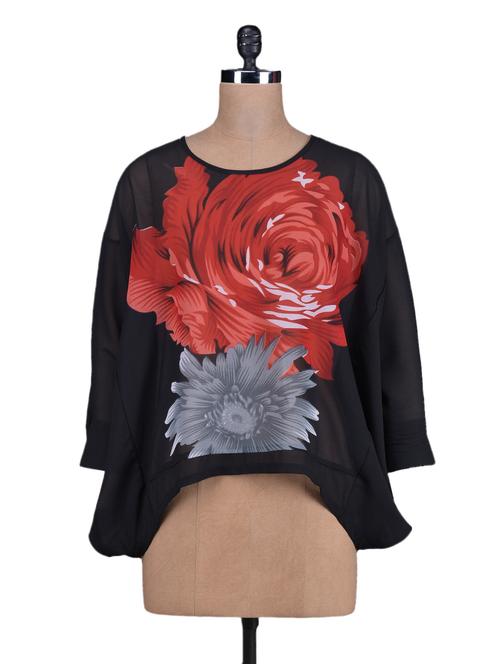 multicolour printed poly georgette top - 1128883 - Very Small Image - 1