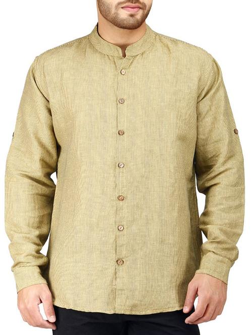 yellow cotton casual shirt - 11289867 - Very Small Image - 1
