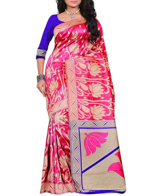 pink silk blend saree - 11290955 - Very Small Image - 1