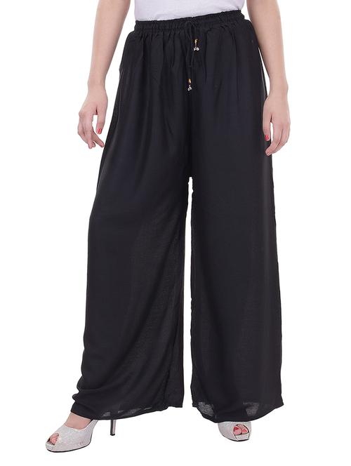 solid black rayon palazzo - 11293192 - Very Small Image - 1