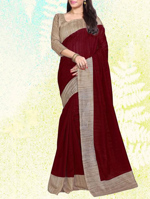 red color, art silk saree - 11293778 - Very Small Image - 1