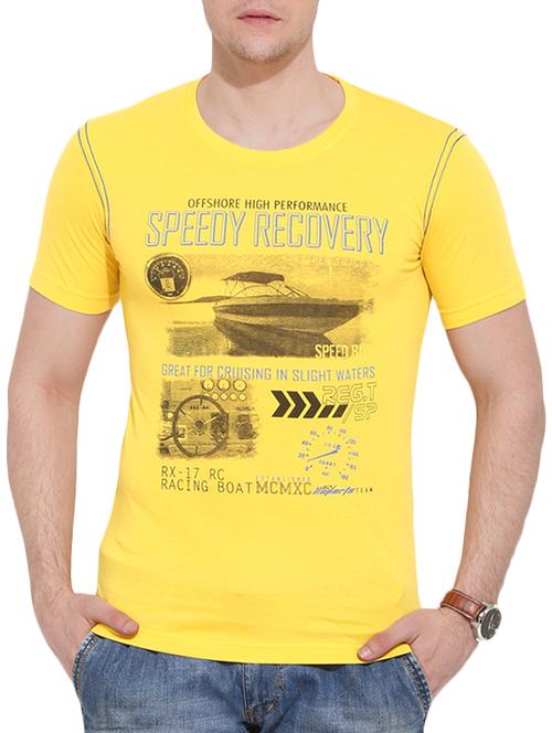 yellow cotton printed t-shirt - 11295238 - Very Small Image - 1