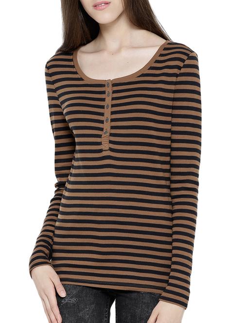 brown cotton regular top - 11299817 - Very Small Image - 1