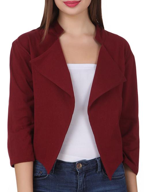 red cotton shrug - 11300414 - Very Small Image - 1