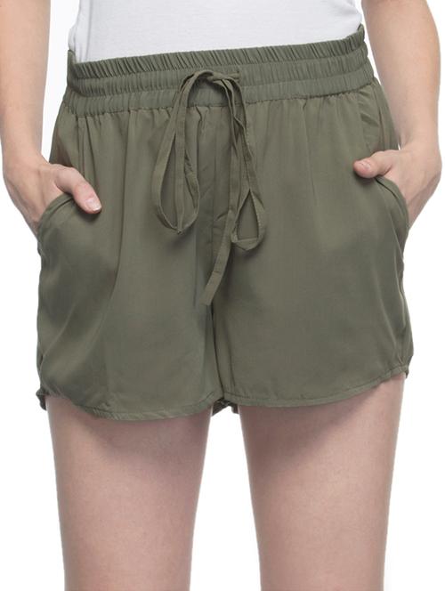 green polyester regular shorts - 11301505 - Very Small Image - 1