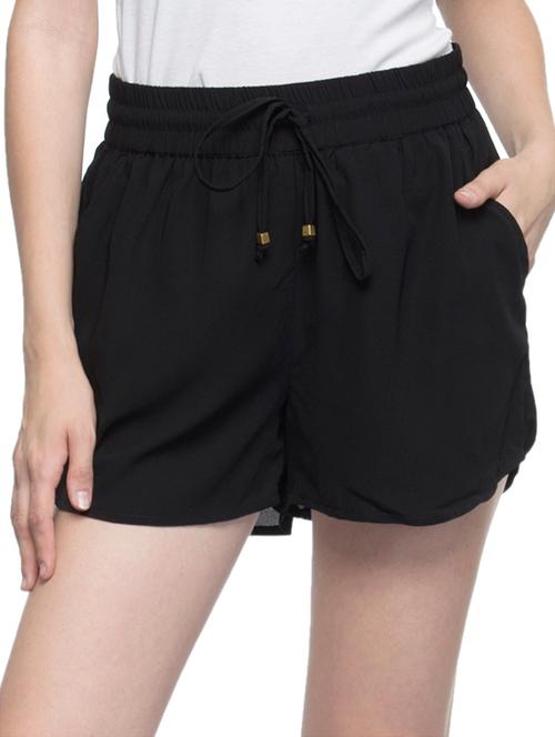 black polyester regular shorts - 11301506 - Very Small Image - 1