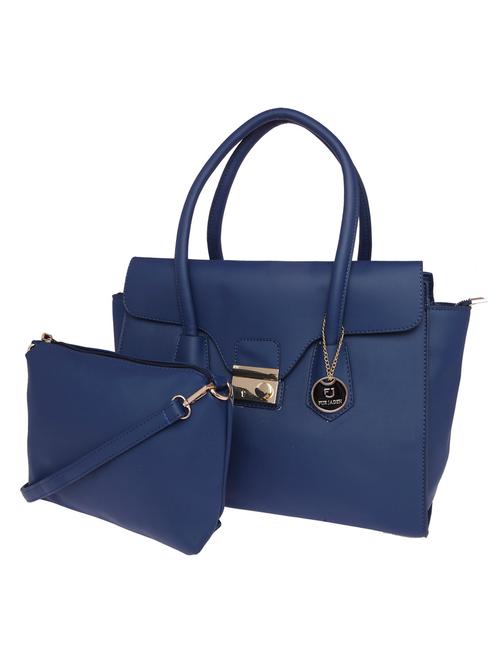 solid blue leatherette handbag - 11307597 - Very Small Image - 1