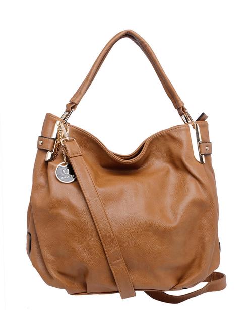 solid brown leatherette handbag - 11307599 - Very Small Image - 1
