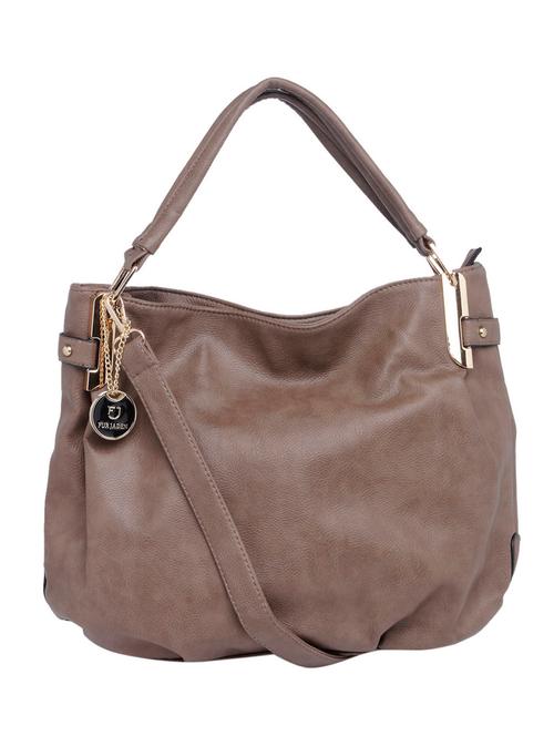 solid brown leatherette handbag - 11307601 - Very Small Image - 1