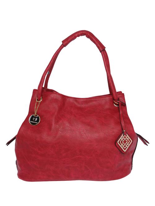 red synthetic leather handbag - 11307613 - Very Small Image - 1