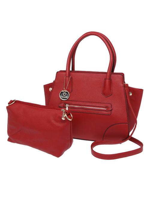 solid red leatherette handbag - 11307624 - Very Small Image - 1