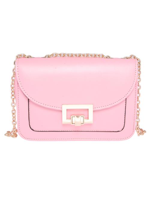 solid pink leatherette sling bag - 11307631 - Very Small Image - 1