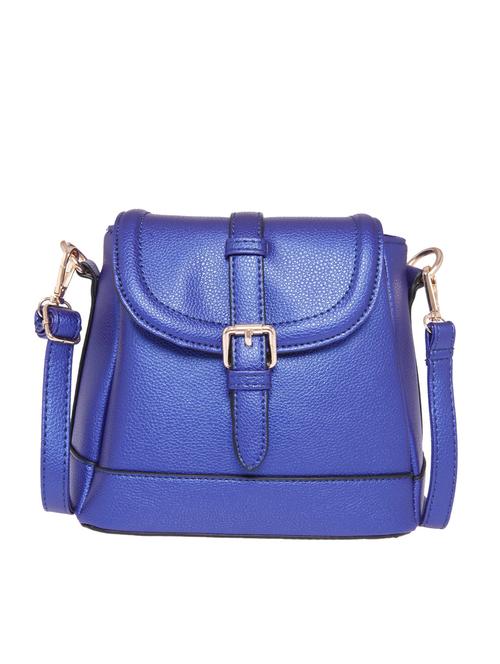solid blue leatherette sling bag - 11307637 - Very Small Image - 1