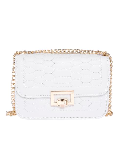 solid white leatherette sling bag - 11307640 - Very Small Image - 1