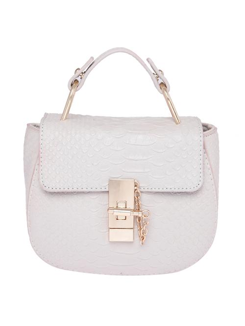 white textured leatherette sling bag - 11307656 - Very Small Image - 1