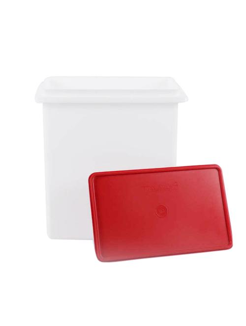 tupperware white and red 10 kg rice/grains/flour keeper with lid - 11307782 - Very Small Image - 1