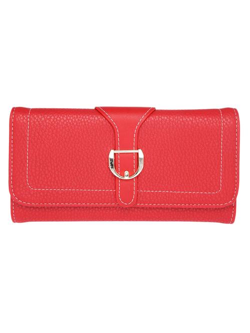 solid red textured leatherette wallet - 11307862 - Very Small Image - 1