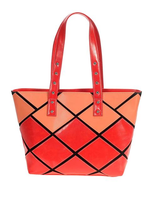 orange color, leatherette handbag - 11309262 - Very Small Image - 1