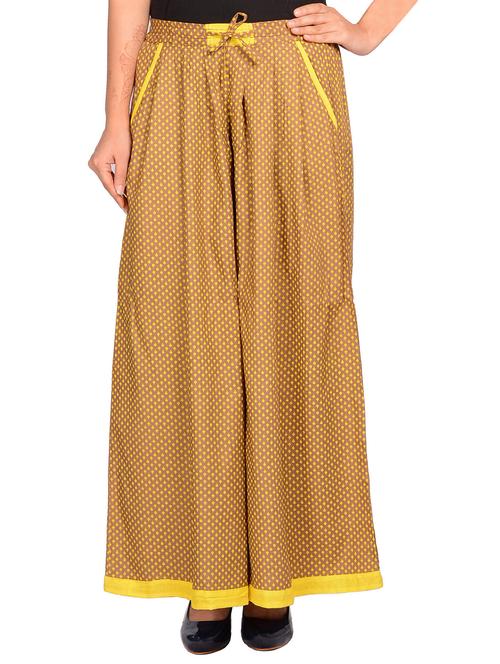brown cotton palazzo - 11309436 - Very Small Image - 1