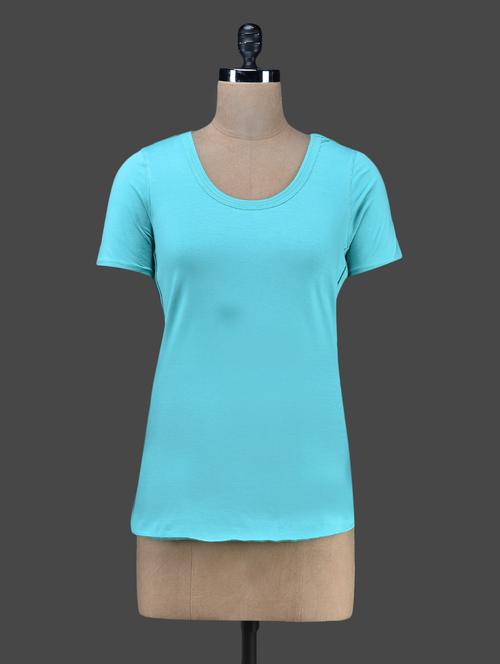 short sleeves round neck solid top - 1131016 - Very Small Image - 1