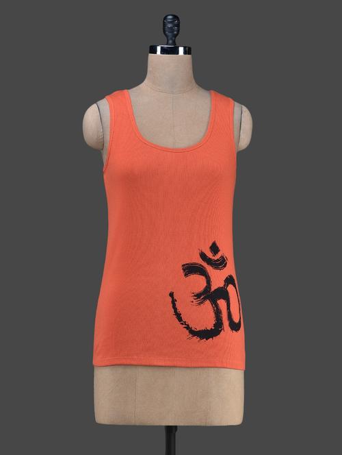 orange "om" printed tank top - 1131020 - Very Small Image - 1