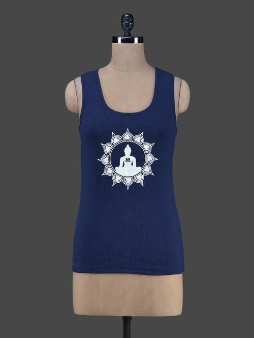 dark blue buddha printed tank top - 1131024 - Very Small Image - 1