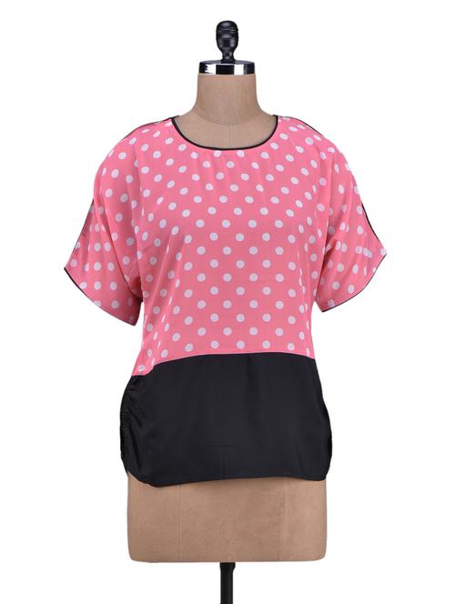 polka dots printed georgette top - 1131037 - Very Small Image - 1