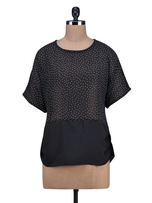 polka dotted georgette top - 1131113 - Very Small Image - 1