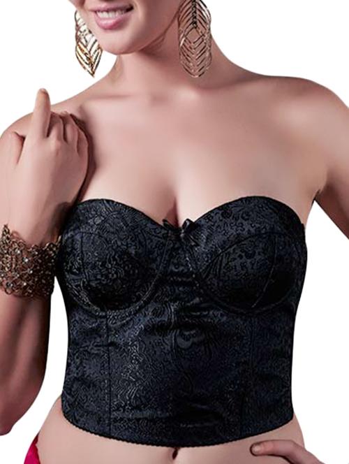 black polyester corset bra - 11312043 - Very Small Image - 1