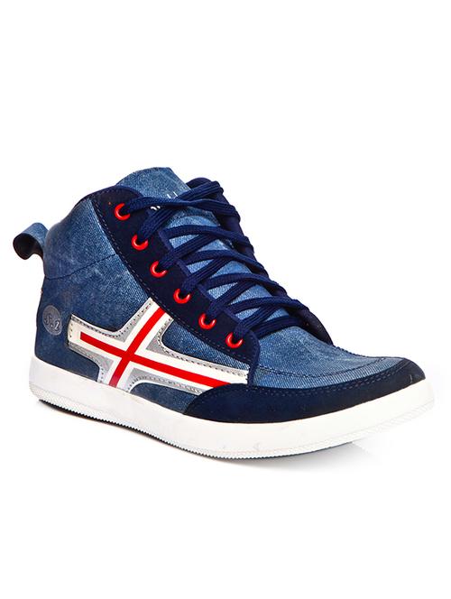blue denim lace up sneaker - 11312259 - Very Small Image - 1