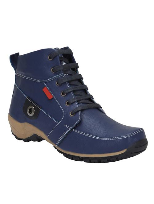blue leatherette low ankle boot - 11312281 - Very Small Image - 1
