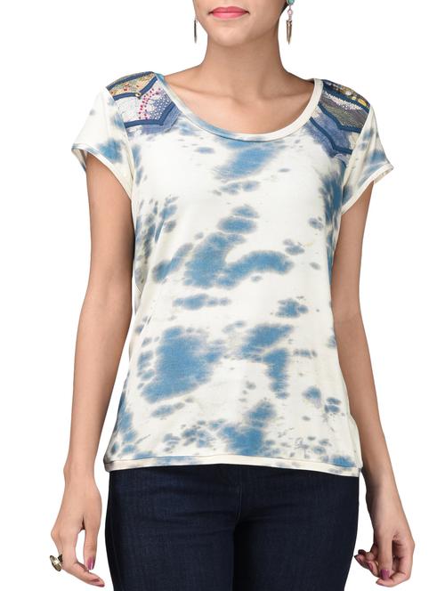 white embellished short-sleeved top - 1131540 - Very Small Image - 1