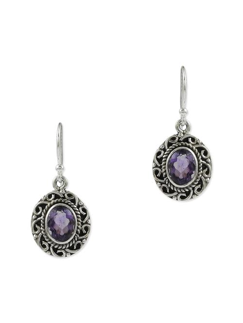 purple silver drop earring - 11319561 - Very Small Image - 1