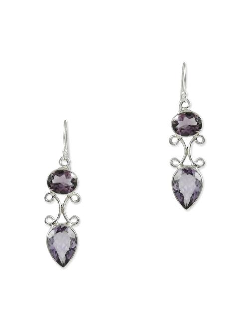 silver drop earring - 11319596 - Very Small Image - 1