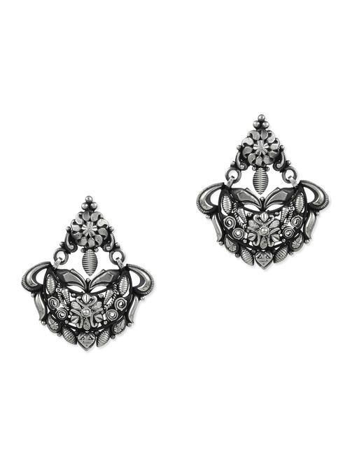silver chandballi earring - 11319619 - Very Small Image - 1