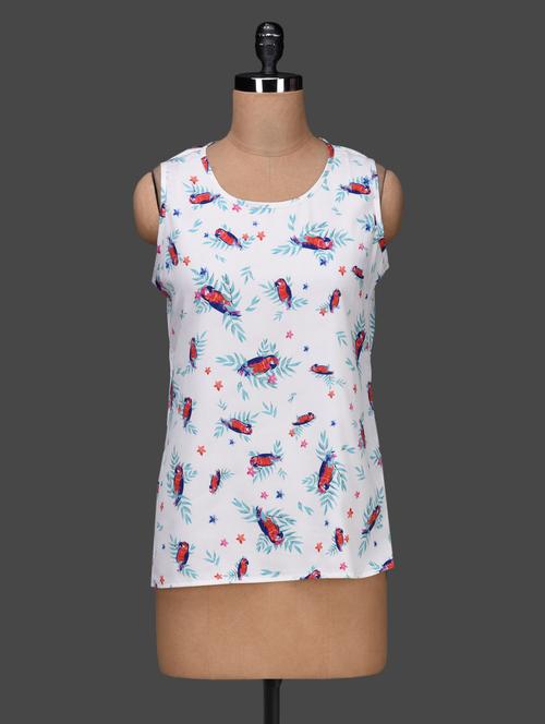 bird printed cut out back top - 1131964 - Very Small Image - 1