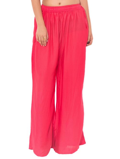pink rayon palazzos - 11322473 - Very Small Image - 1