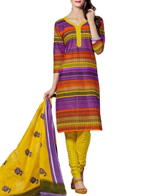multi colored cotton printed unstitched suit set - 11322589 - Very Small Image - 1
