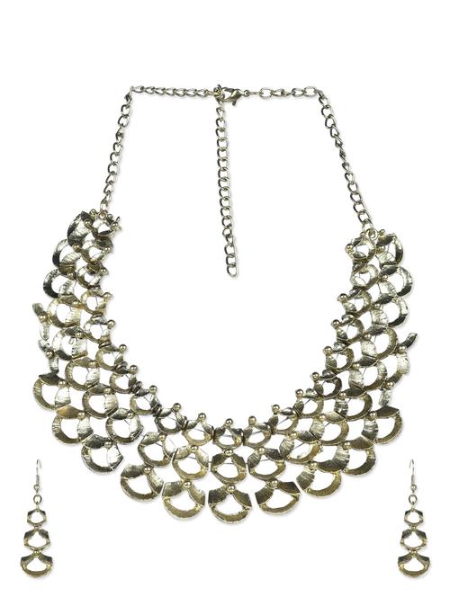 gold mesh metallic necklace and earrings set - 1132461 - Very Small Image - 1