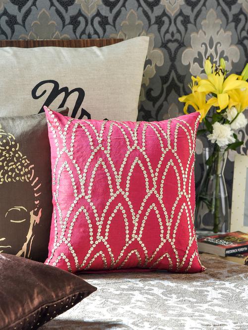 fuchsia sequin embellished cushion cover - 1132541 - Very Small Image - 1