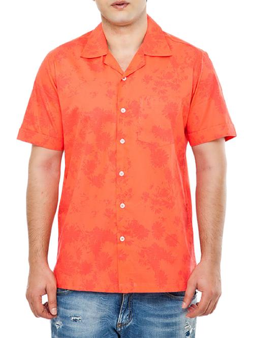 orange cotton casual shirt - 11325458 - Very Small Image - 1