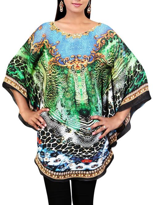 multi colored georgette printed kaftan - 11327105 - Very Small Image - 1