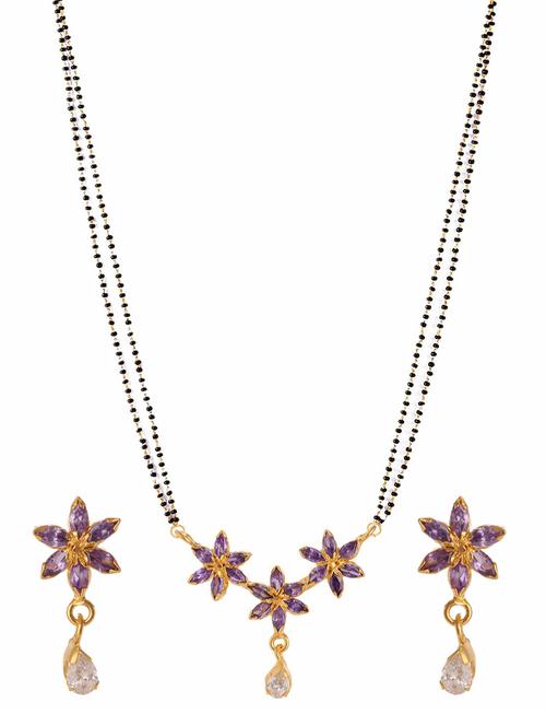 purple gold plated mangalsutra - 11333785 - Very Small Image - 1