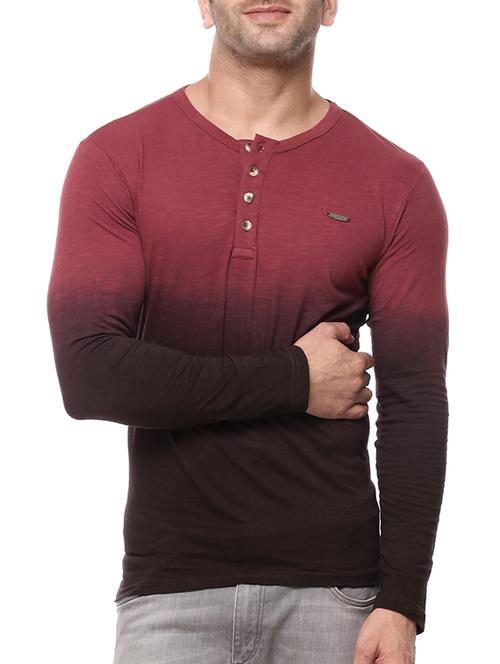 maroon ombre cotton t-shirt - 11334740 - Very Small Image - 1