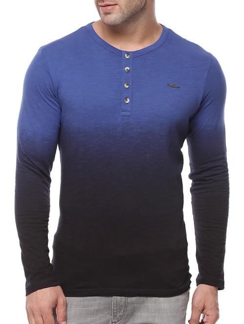 dark blue ombre cotton t-shirt - 11334741 - Very Small Image - 1
