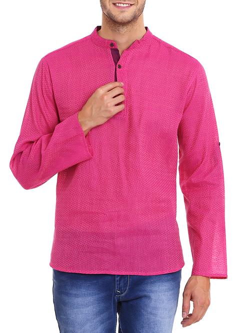 pink color, cotton kurta - 11334854 - Very Small Image - 1