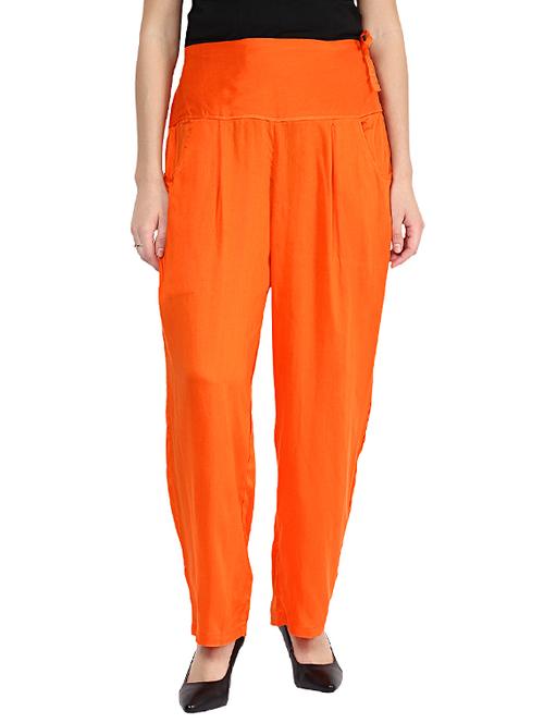orange rayon palazzos - 11344027 - Very Small Image - 1