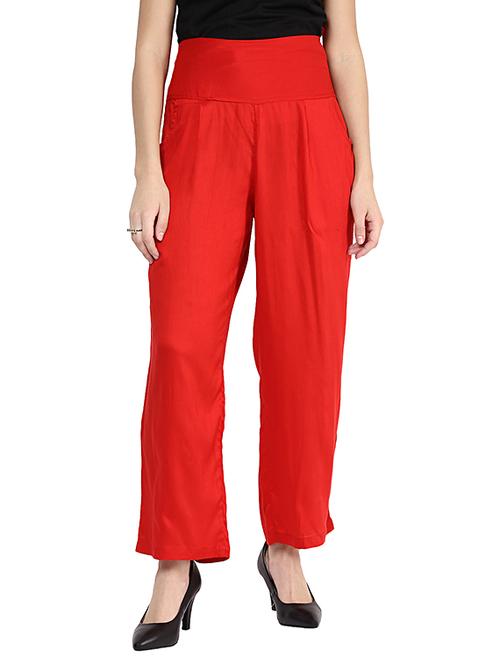 red rayon palazzos - 11344031 - Very Small Image - 1